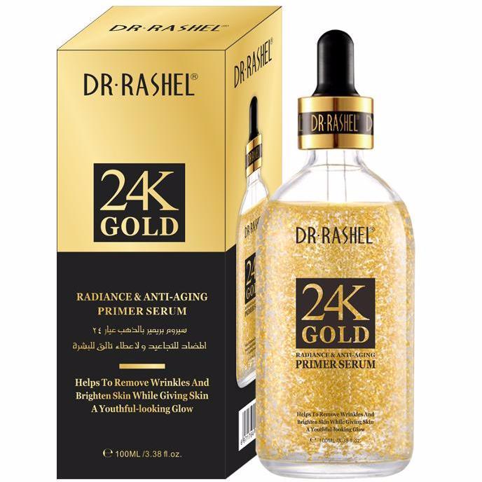 Dr.Rashel 24K Gold Radiance & Anti Aging Primer Serum - 100ml | Glow & Youthful Skin